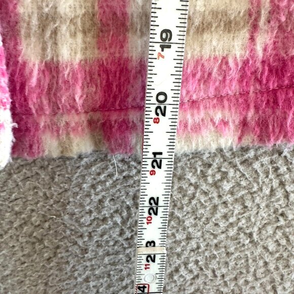 Zara Pink Plaid Crop Shirt Jacket Shacket Fuzzy Thick Coquette Western - Picture 4 of 16